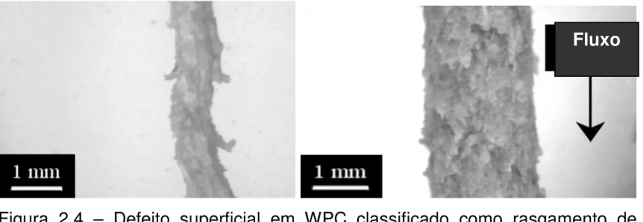 Figura  2.4  –  Defeito  superficial  em  WPC  classificado  como  rasgamento  de  superfície 