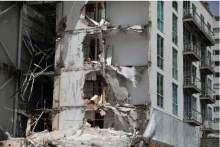 Figura 14.  Edificio en México construido con losas planas que fue parcialmente destruido en el  terremoto de 7.1 grados en 2017