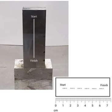Figure 26 - Representation of the area subjected to the microhardness Vickers test. 