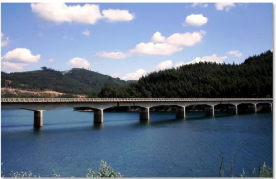 Figura II.9 – Puente en hormigón sobre el Zêzere en el Vale da Ursa, otro punto de vista (tomado de  VVAA, 2009) 