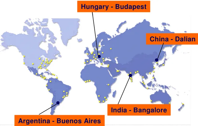 Figura 2. 10 - Localização do Global Delivery Center ( http://service.sap.com ) 