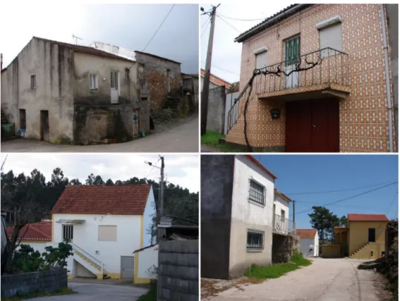 Figure 6. Traditional houses with two floors and exterior staircase, already with changes, Cernache do  Bonjardim