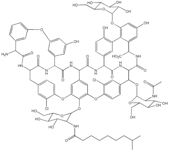Figura 1. 5– Estrutura química da Teicoplanina 