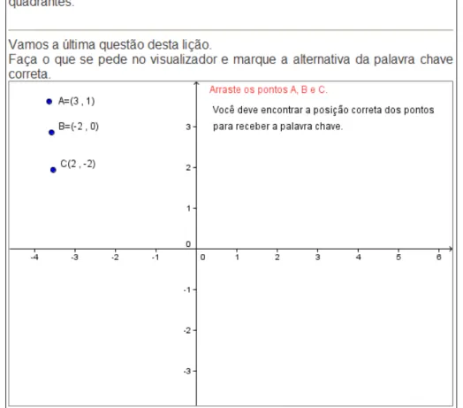 Figura 4.22 – Visualizador da última questão da “Lição 1.1”, como é apresentado ao aluno.