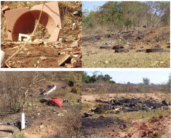 Figura 2: Imagens do antigo “lixão” em agosto/2009 em Tangará da Serra-MT 