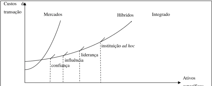 FIGURA 4: Tipologia de governança híbrida  Fonte: MÉNARD (2004, p. 369) 
