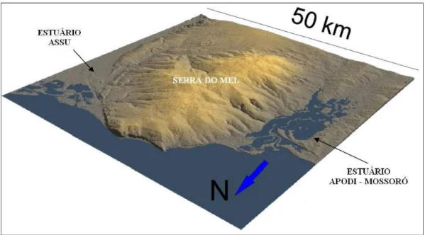 Figura 9 – Modelo tridimensional da serra do Mel/RN.