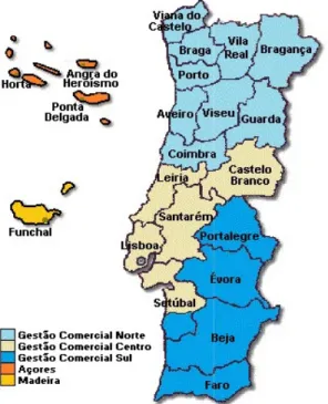 Figura 3.2 – Áreas Geográficas Comerciais