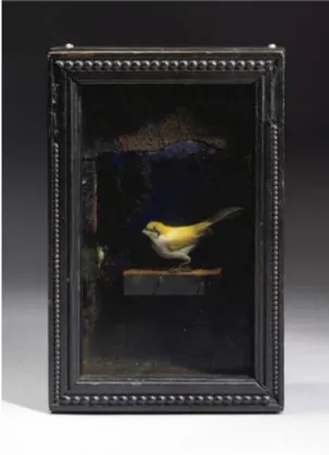 Figura 5 Joseph Cornell, Untitled-Yellow bird  habitat, 1958, Assemblage, 32.7 x 20.1 x 