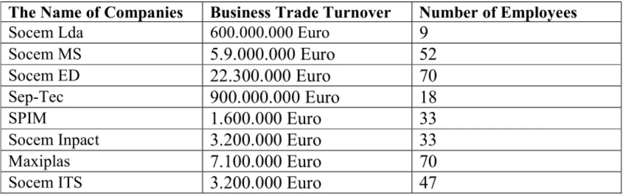 Table 2: Fact and Figures of Socem Group (2015) 