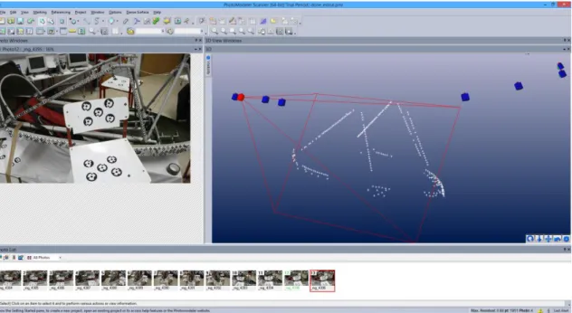 Figura 28 - Nuvem de pontos resultante da importação das imagens da zona 3 pra processamento no  software de fotogrametria