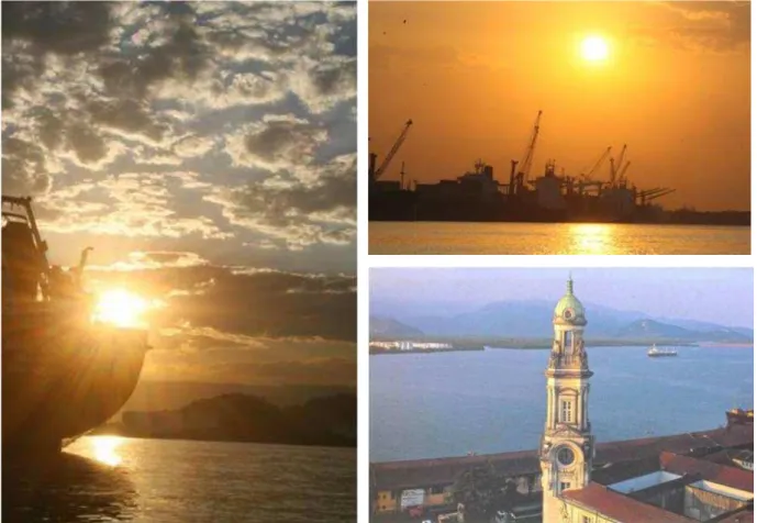 Figura 4: Imagens do Porto de Santos: à esquerda e no canto superior à direita (imagens da  autora)