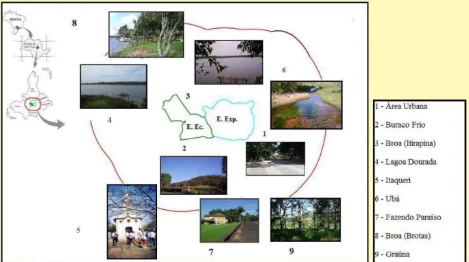 Figura 6.  Ilustra as localidades onde foram realizadas as entrevistas na área de  estudo