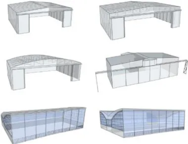 Figura 4.3 Diferentes tipos de estruturas para hangares 