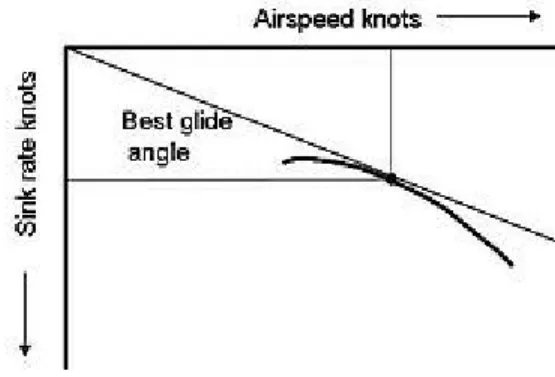 Figura 11 - Exemplo da polar de velocidade de um moto-planador, (Cadete, 2011). 