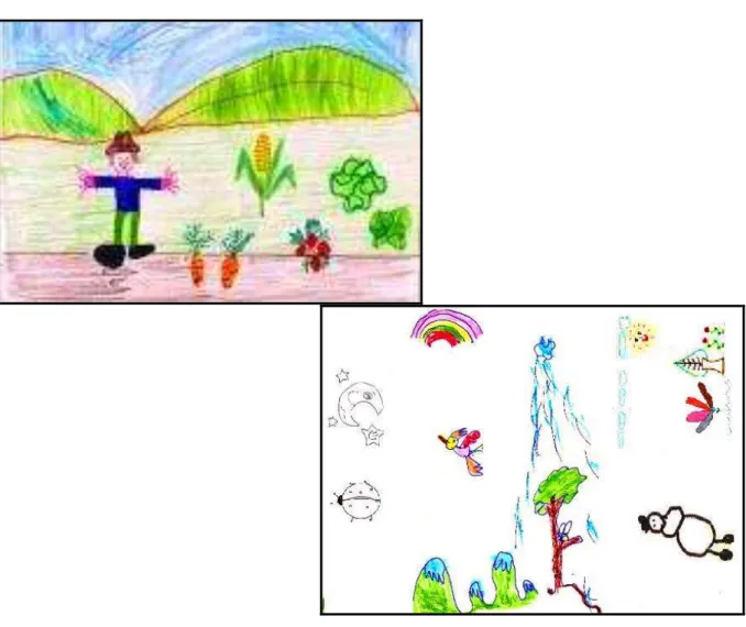 Figura 5.1.3 – Dinâmica de Grupo: desenhos coletivos de um jardim  Fonte: Fotos do Curso Introdutório do PSF 
