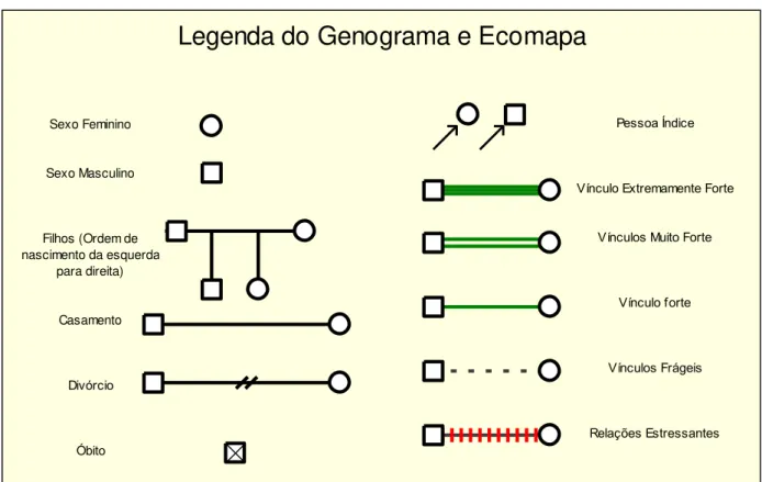 FIGURA 5  – Legenda do Genograma e Ecomapa. 