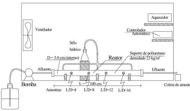 Figura 3.1 – Esquema do RALHF em escala de bancada (RODRIGUEZ e ZAIAT, 2007).