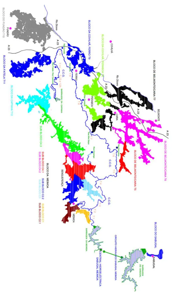 Figur a 1 .  2 -  Pr incipa is infrae str ut ur as  d o R egadio  d a Co va  da  Beira (Mot a, A., C