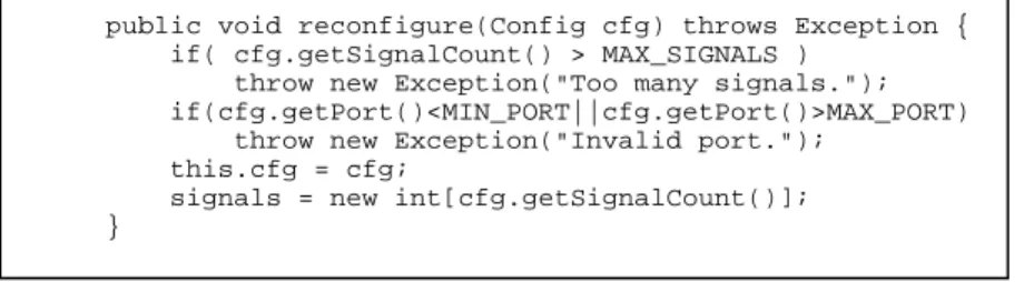 Figure 1. Source code for the method  Controller.reconfigure(Config)