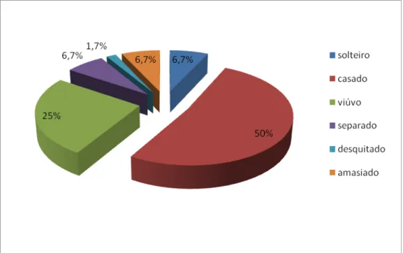 Figura 1. Estado civil dos participantes idosos. 