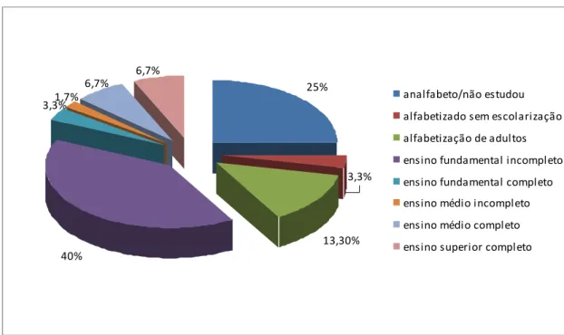 Figura 2. Grau de escolaridade dos participantes idosos. 