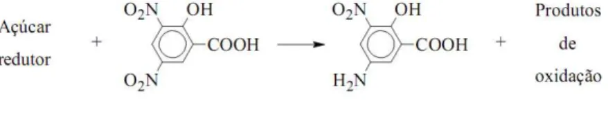 Figura 3.4 Reação de açúcares redutores pelo método de DNS. 