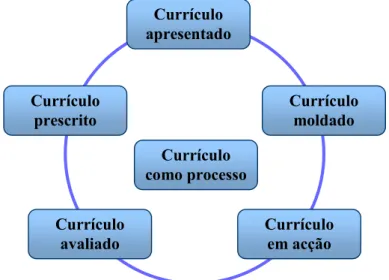 Figura 1: O currículo como processo (adaptado de Gimeno, 2000, p. 139). 