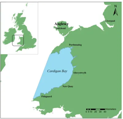 Figure 4 - Map of the study area: Cardigan Bay, Wales. 