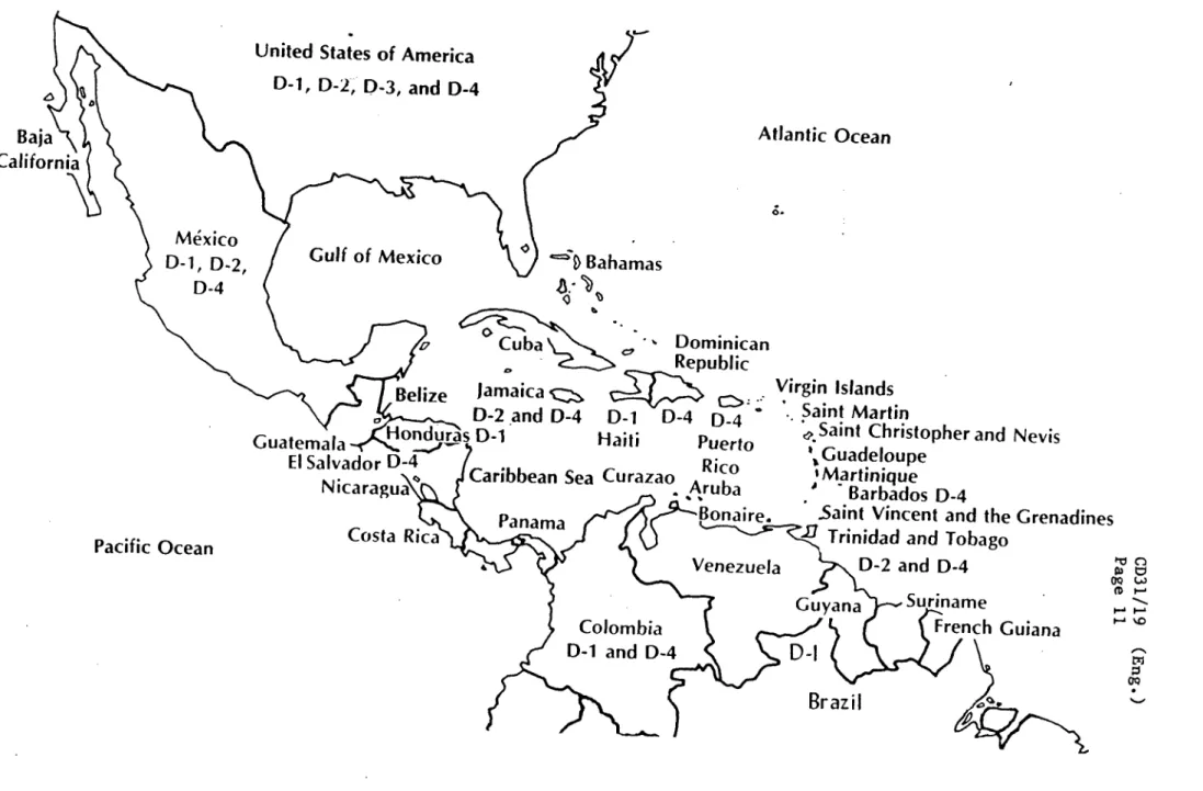 FIGURE  1 - DENGUE  IN  THE  AMERICAS,  1983.