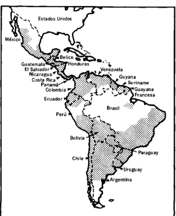 Figura  1.  Distribución  de  la  enfermedad  de  Chagas  en las  Américas.