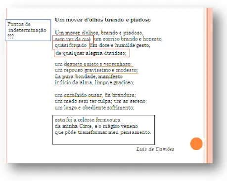 Figura 9 – Análise de um soneto de Camões 