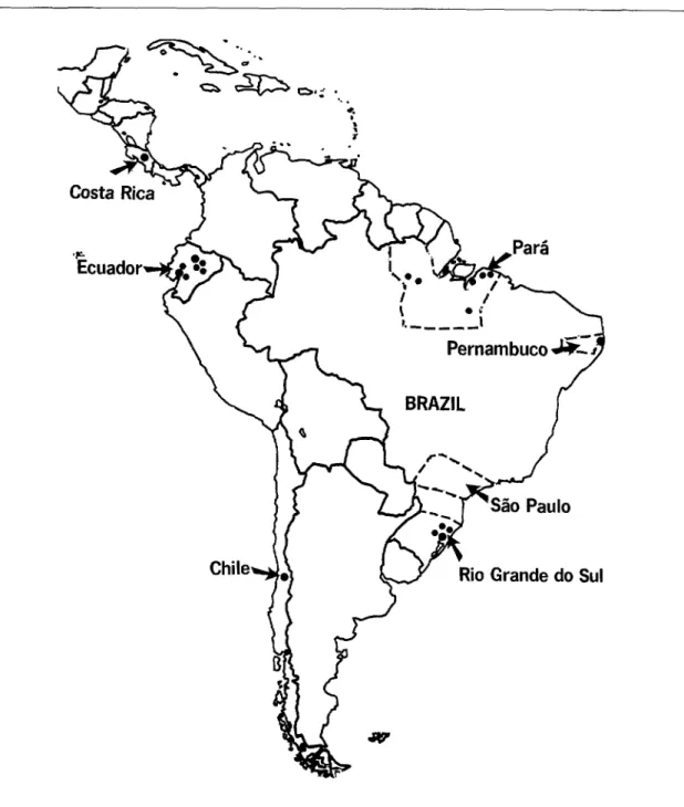Figure  1. Location  of measles vaccination  trials. 