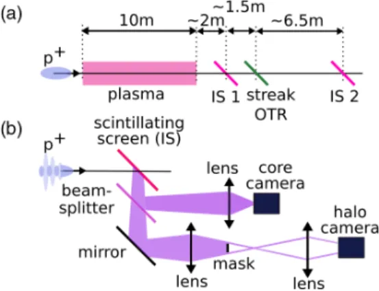 Figure 2 shows a streak camera image of the first few modulation periods of the proton bunch for a plasma density of 2.1 × 10 14 electrons=cm 3 