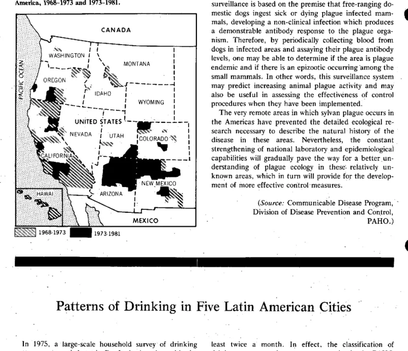 Figure  5.  Plague  occurrence  in  the  United  States  of Amerca,  1968-1973  and  1973-1981.