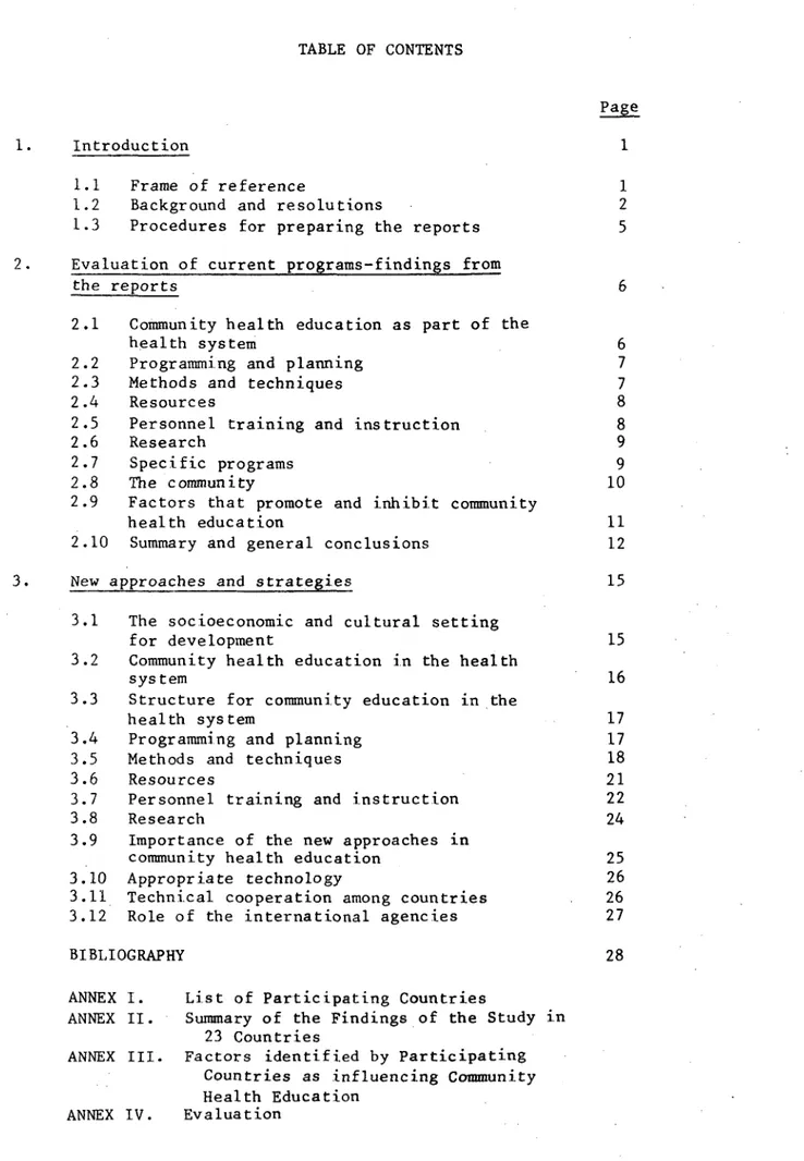 TABLE OF  CONTENTS