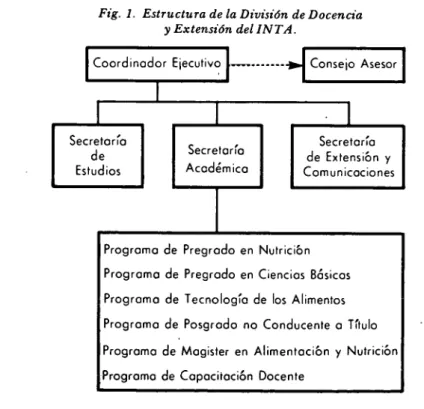 Fig. 1. Estructura de la División de Docencia  y Extensión del INTA. 