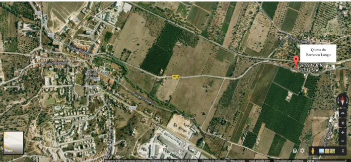Figura 4.1. Localização geográfica da Quinta do Barranco Longo (https://www.google.pt/maps) 