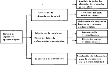 FIGURA  2-Organigrama  de  la  estructuro  de  lo  División  de  Vigilancia  Epidemio-  lógica  en  el  IMSS,  1974