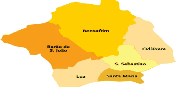Figura 3.3 : Mapa das freguesias de Lagos 