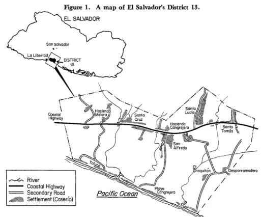 Figure  1.  A  map  of  El  Salvador’s  District  13. 