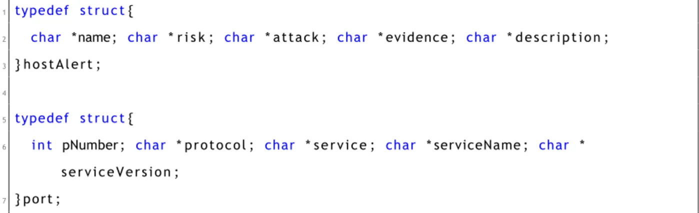 Figure 5.3 exemplifies the way a report is structured for each host found and probed by the device