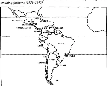FIGURE  1  -Cities  selected  -for  the  Latin  American  suwey  on  cigarette  smsking  patterns  (1971-1972): 