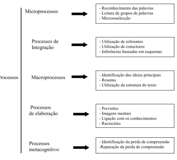 Fig. 4 - Processos de leitura  (in Giasson,2000) 