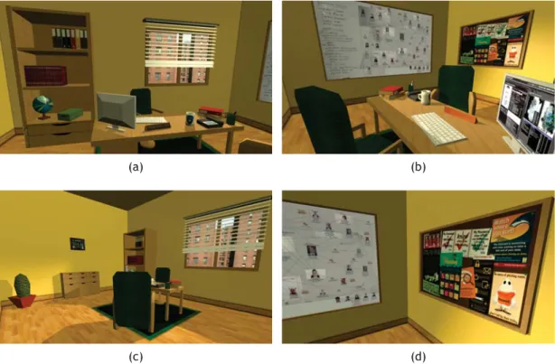 Figure 4.1: Rendered images of the model of the Cyber Detective Office.