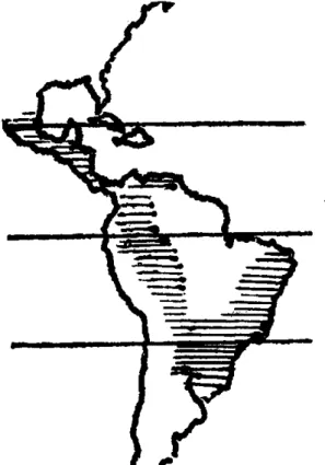 Fig.  1.  The  endemic  areas  of  paracoccidioidomycosis, according  to an  hypothesis  of  the  author.