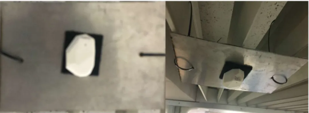 Figure 4-6 - Beacon Placement with a steel plate on the top example. 