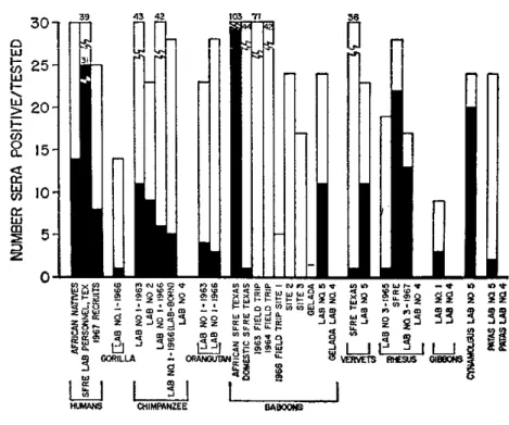 FIGURE  1.  Number  of primates  with  hemagglutination  inhibition  antibodies  to measles  virus.