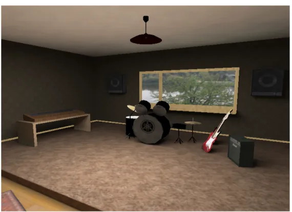 Figure 2.12: 3DMLW band room scene rendered using the 3DMLW plug-in v.1.0.5 with Firefox 3.0 on Windows XP SP3