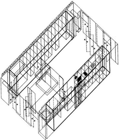 Figura 3.8 - Isometria de um apartamento-tipo para o concurso PAN 14, J.F Desalle e J.B